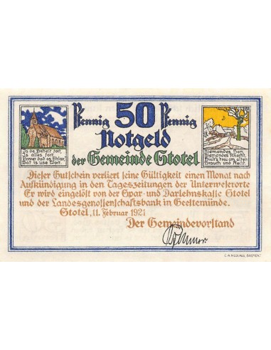 ALLEMAGNE, STOTEL - 50 PFENNIG 1921