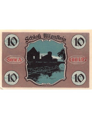 ALLEMAGNE, ALLENSTEIN - 10 PFENNIG 1921