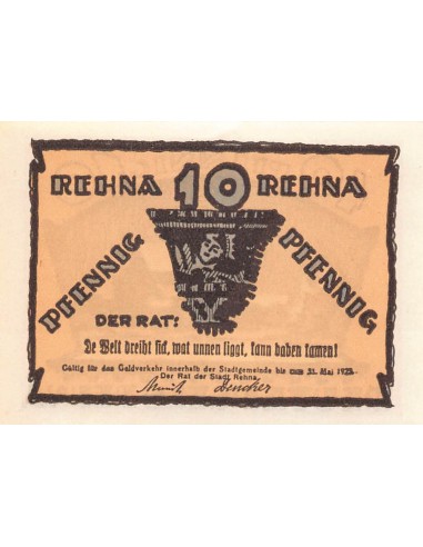 ALLEMAGNE, REHNA - 10 PFENNIG 1923