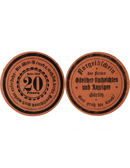 ALLEMAGNE, GÖRLITZ - 20 PFENNIG 1920
