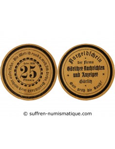 ALLEMAGNE, GÖRLITZ - 25 PFENNIG 1920