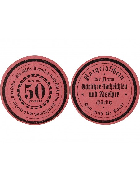 ALLEMAGNE, GÖRLITZ - 50 PFENNIG 1920