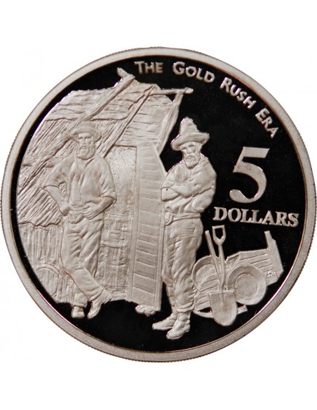 AUSTRALIE, GOLD RUSH - 5 DOLLARS ARGENT 1995 BE