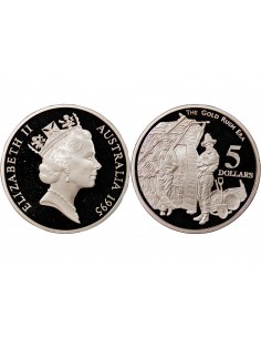 AUSTRALIE, GOLD RUSH - 5 DOLLARS ARGENT 1995 BE 2