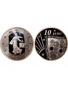 FRANCE, 10 ANS DU STARTER KIT - 10 EUROS ARGENT 2011 2
