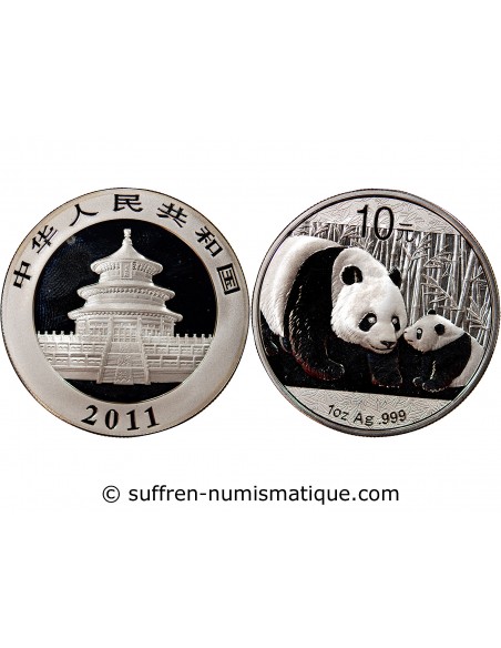 CHINE, PANDA - ONCE ARGENT 2011