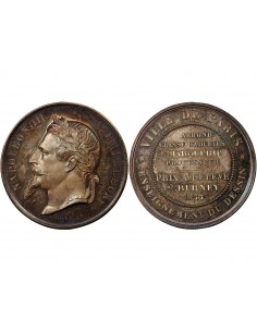 ENSEIGNEMENT DU DESSIN, NAPOLEON III - MEDAILLE ARGENT 1868 2