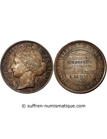 ENSEIGNEMENT DU DESSIN, CERES - MEDAILLE ARGENT 1872