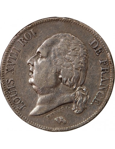 LOUIS XVIII - 5 FRANCS ARGENT 1823 A PARIS