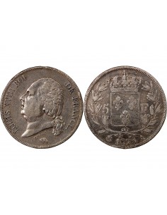 LOUIS XVIII - 5 FRANCS ARGENT 1823 A PARIS 2