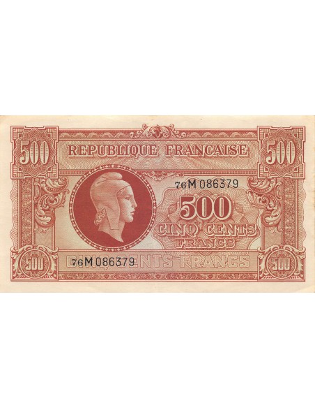 MARIANNE - 500 FRANCS 1945 SÉRIE 76M - TTB+
