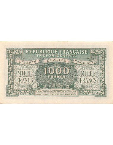 TRÉSOR CENTRAL, MARIANNE - 1000 FRANCS 1945 SÉRIE 56A - SUP