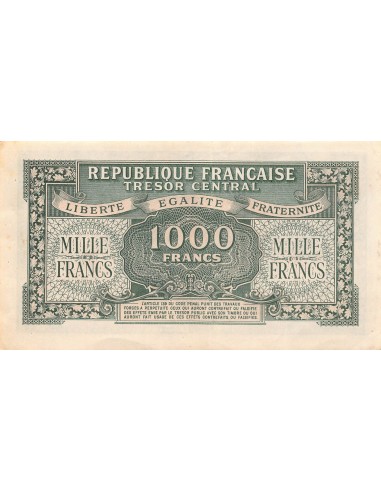 TRÉSOR CENTRAL, MARIANNE - 1000 FRANCS 1945 SÉRIE 66A - SUP