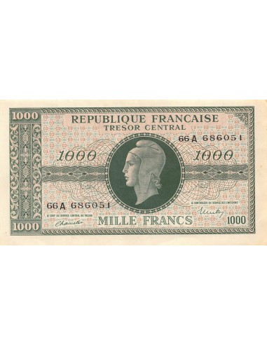 TRÉSOR CENTRAL, MARIANNE - 1000 FRANCS 1945 SÉRIE 66A - SUP