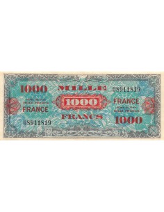 IMPRESSION AMERICAINE, FRANCE - 1000 FRANCS 1945 SANS SERIE - TTB+ 2