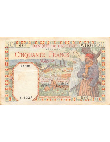 ALGERIE - 50 FRANCS 03/04/1945 - TB+
