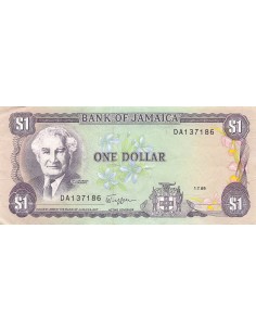JAMAIQUE, SIR ALEXANDER BUSTAMANTE - 1 DOLLAR 1989 - TTB+