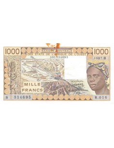 BANQUE DES ETATS DE L'AFRIQUE DE L'OUEST, BENIN - 1000 FRANCS 1987 - TTB+ 2