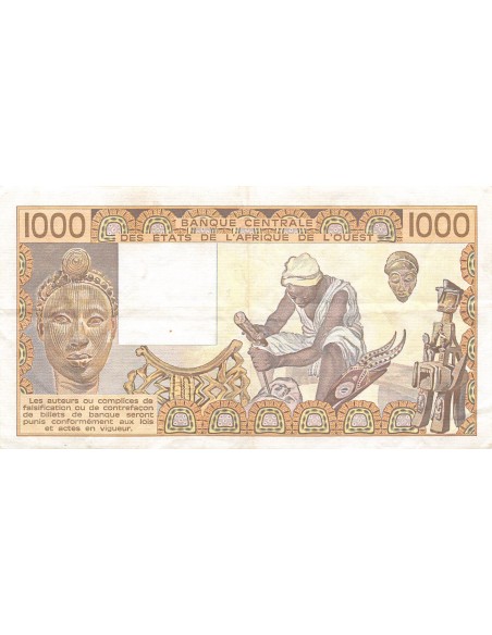 BANQUE DES ETATS DE L'AFRIQUE DE L'OUEST, CÔTE D'IVOIRE - 1000 FRANCS 1986 - TTB