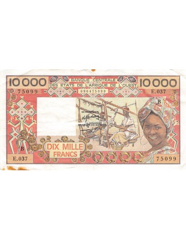 BANQUE DES ETATS DE L'AFRIQUE DE L'OUEST, BENIN - 10000 FRANCS 1977 / 1992 - TTB