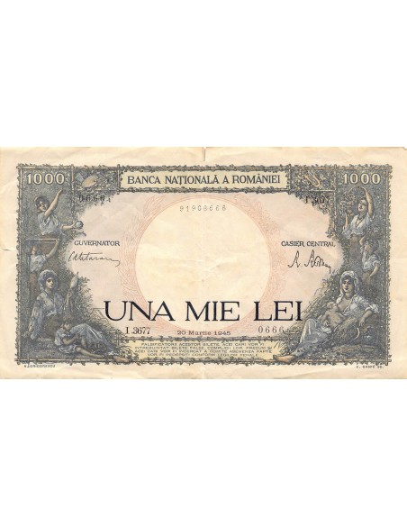 ROUMANIE - 1000 LEI 1945 - TB+
