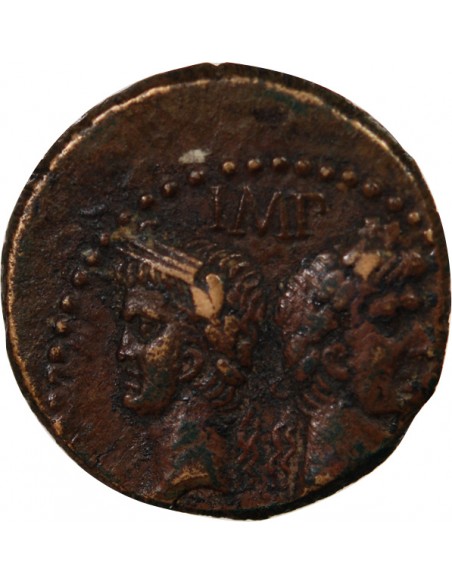NEMAUSUS, NIMES, AUGUSTE ET AGRIPPA - DUPONDIUS 29 AV JC / 10