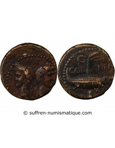 NEMAUSUS, NIMES, AUGUSTE ET AGRIPPA - DUPONDIUS 29 AV JC / 10