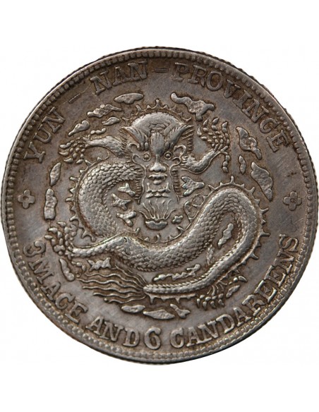 CHINE, YUN-NAN - 3 MACE 6 CANDAREENS ARGENT 1908