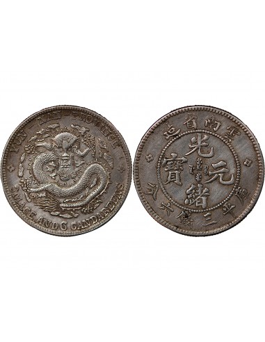 CHINE, YUN-NAN - 3 MACE 6 CANDAREENS ARGENT 1908