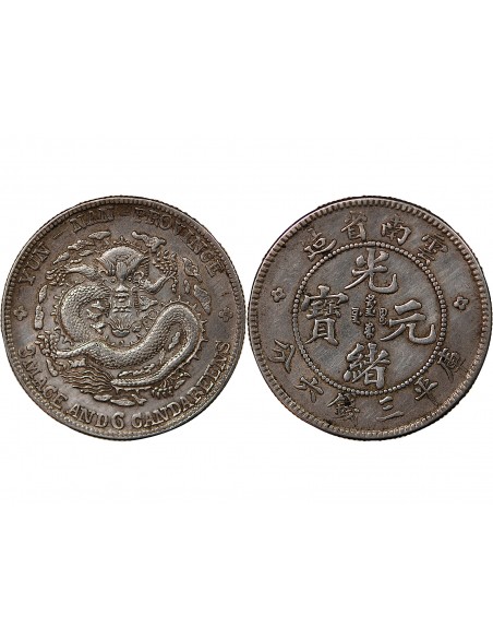 CHINE, YUN-NAN - 3 MACE 6 CANDAREENS ARGENT 1908