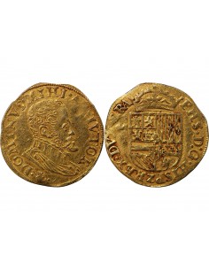 DUCHÉ DE BRABANT, PHILIPPE II - 1/2 REAL OR 1560 / 1573 ANVERS 2