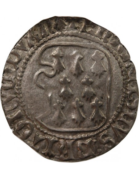 DUCHÉ DE BRETAGNE, FRANCOIS I et II - BLANC A LA TARGE 1442 / 1488 NANTES