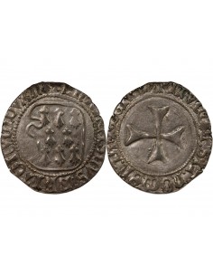 DUCHÉ DE BRETAGNE, FRANCOIS I et II - BLANC A LA TARGE 1442 / 1488 NANTES 2
