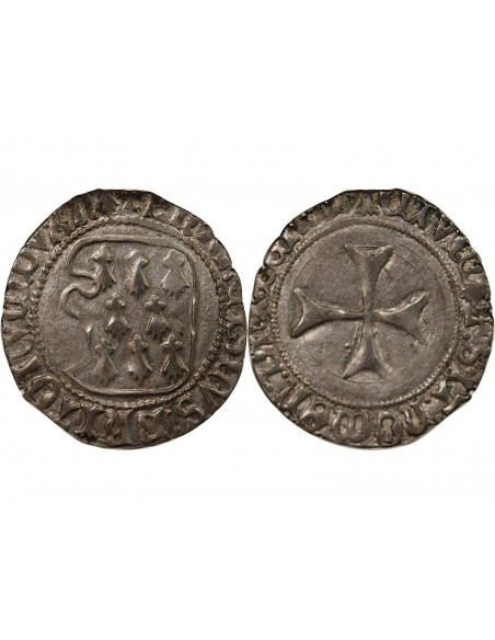 DUCHÉ DE BRETAGNE, FRANCOIS I et II - BLANC A LA TARGE 1442 / 1488 NANTES