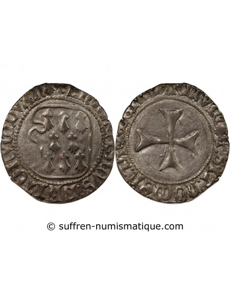 DUCHÉ DE BRETAGNE, FRANCOIS I et II - BLANC A LA TARGE 1442 / 1488 NANTES