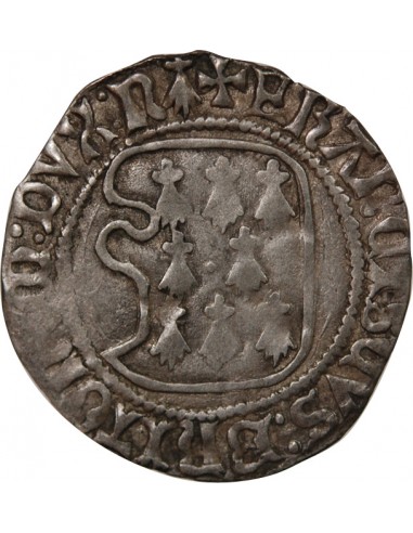 DUCHÉ DE BRETAGNE, FRANCOIS I et II - BLANC A LA TARGE 1442 / 1488 NANTES