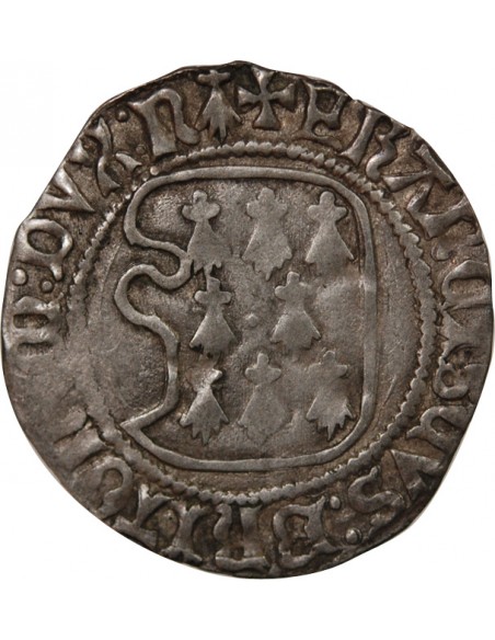 DUCHÉ DE BRETAGNE, FRANCOIS I et II - BLANC A LA TARGE 1442 / 1488 NANTES