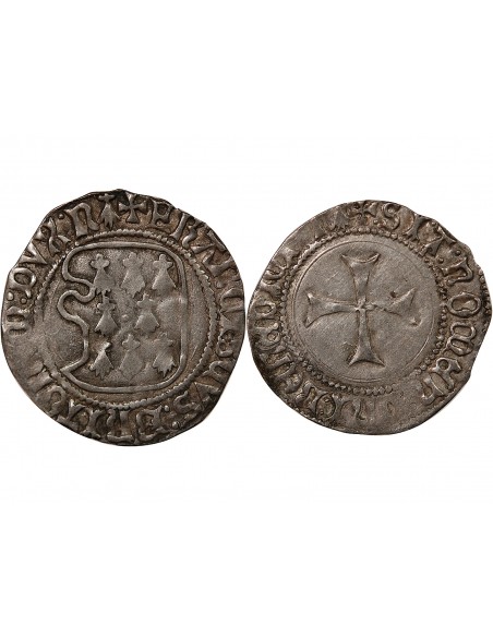 DUCHÉ DE BRETAGNE, FRANCOIS I et II - BLANC A LA TARGE 1442 / 1488 NANTES