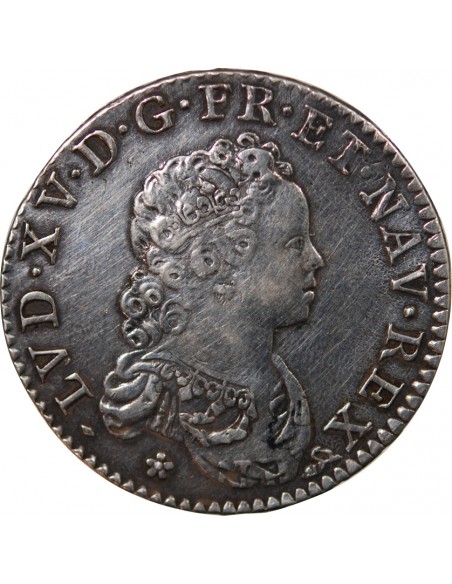 LOUIS XV - 1/2 ECU ARGENT VERTUGADIN 1716 B ROUEN