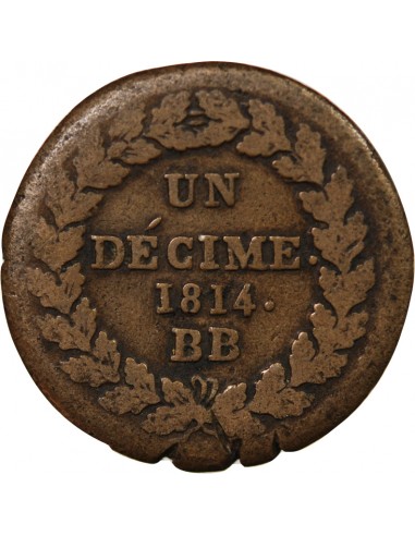 SIEGE DE STRASBOURG, NAPOLEON Ier - DECIME 1814 BB