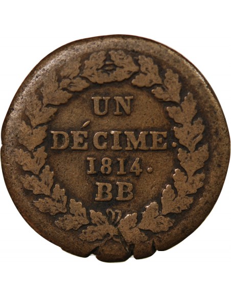 SIEGE DE STRASBOURG, NAPOLEON Ier - DECIME 1814 BB
