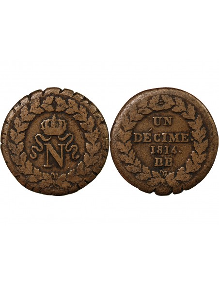 SIEGE DE STRASBOURG, NAPOLEON Ier - DECIME 1814 BB