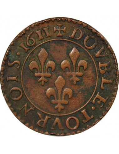 LOUIS XIII - DOUBLE TOURNOIS 1611 T NANTES