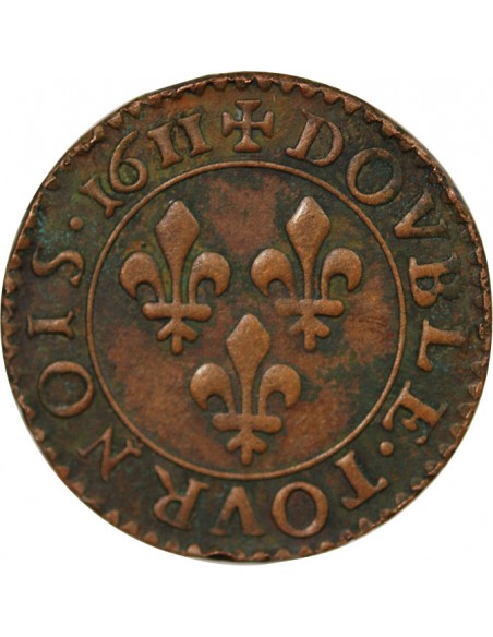 LOUIS XIII - DOUBLE TOURNOIS 1611 T NANTES