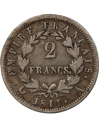 NAPOLEON Ier - 2 FRANCS ARGENT 1811 A PARIS