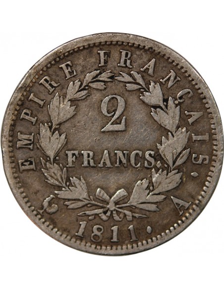 NAPOLEON Ier - 2 FRANCS ARGENT 1811 A PARIS