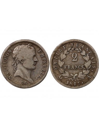 NAPOLEON Ier - 2 FRANCS ARGENT 1811 A PARIS