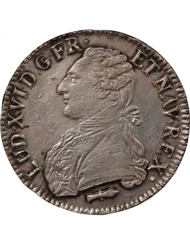 LOUIS XVI - ÉCU ARGENT AUX BRANCHES D'OLIVIER 1789 Q PERPIGNAN