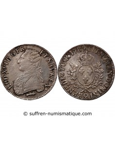 LOUIS XVI - ÉCU ARGENT AUX BRANCHES D'OLIVIER 1789 Q PERPIGNAN