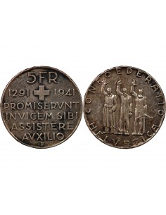 SUISSE, CONFEDERATION - 5 FRANCS ARGENT 1941 B BERNE 2